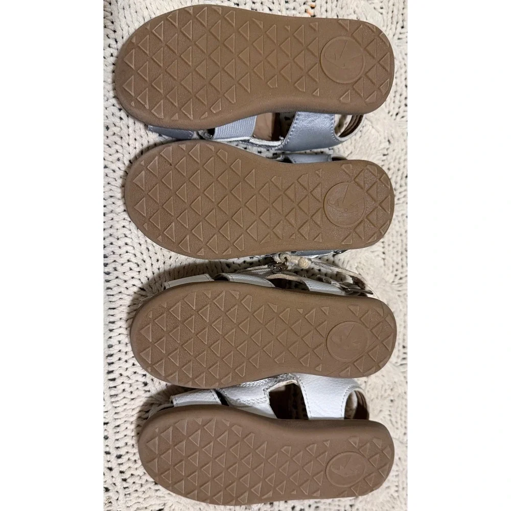 Billy Footwear Adaptive Sandals Lot 2 Pairs Silver White Toddler 8M BT22134-100